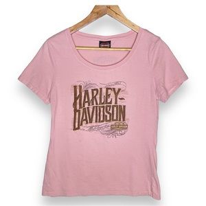 Harley Davidson Pink Logo T-shirt Womens Medium